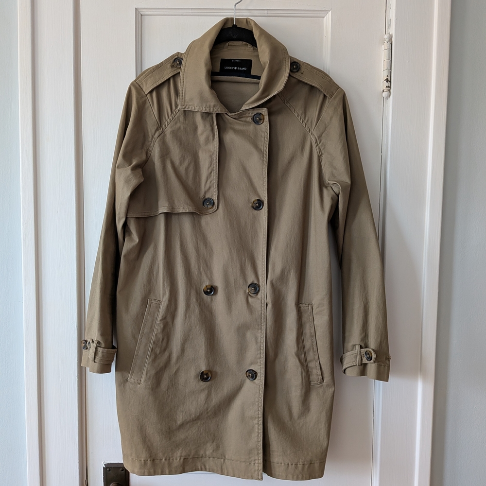 Women's Tan Double-Breasted Coat